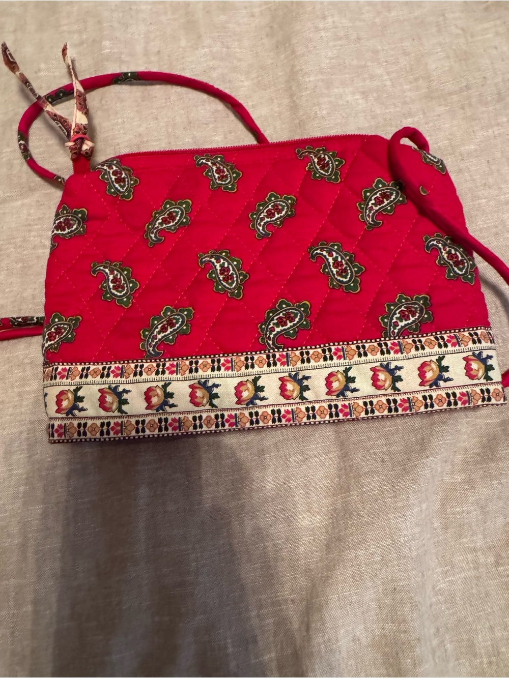 RARE 90's Vintage Vera Bradley Red Apple Paisley Purse